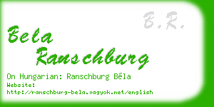 bela ranschburg business card